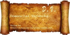 Domoszlai Veronika névjegykártya
